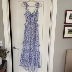 ASTR The Label Floral Blue Maxi Dress